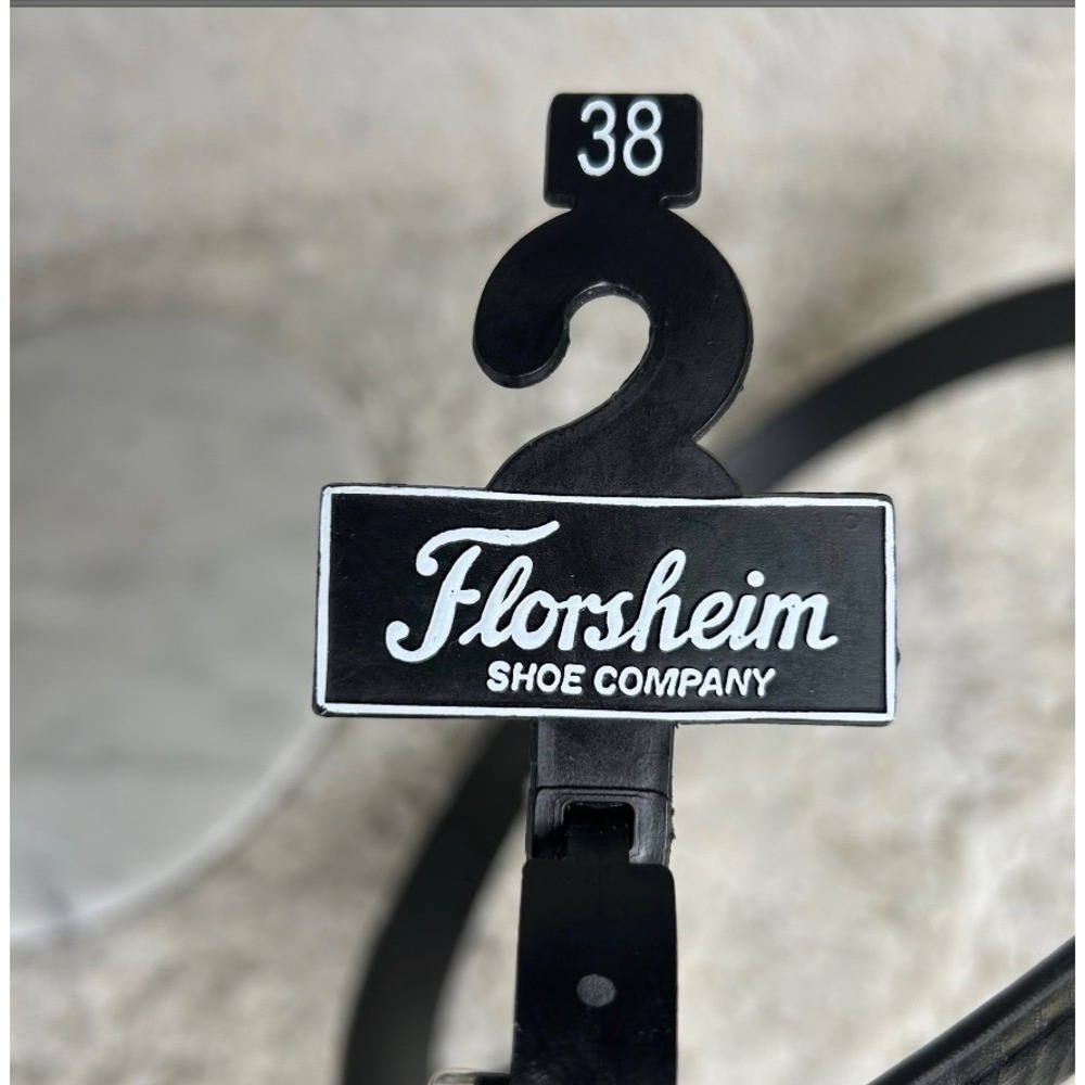Florsheim Mens Black Leather Dress Belt Silver Buckle Size 38 NWT